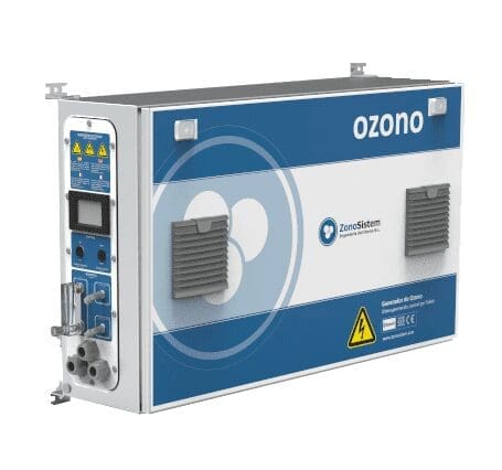 Ozone generator for injecting and maintaining high doses of ozone in an atomiser, nebuliser or sprayer