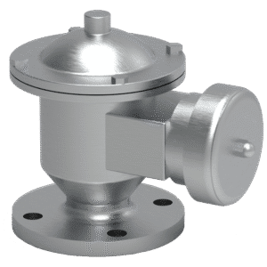 This bi-directional valve is used to allow air into and out of the contact chamber