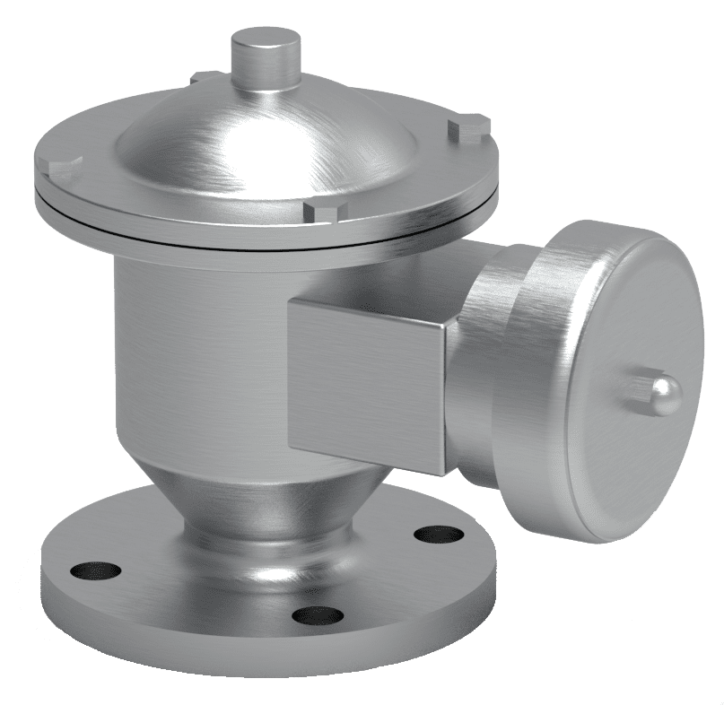 This bi-directional valve is used to allow air into and out of the contact chamber