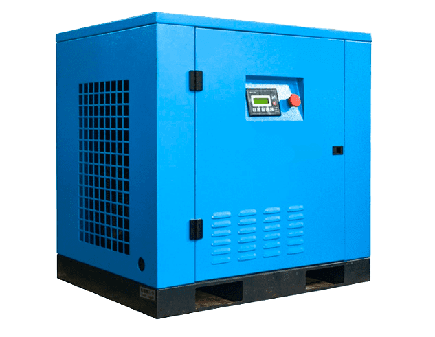 three-phase screw compressor designed to provide compressed air to a 7.2 m³/h PSA. It is intended for use with ozone generators up to 1 KgO₃/h.