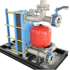 Heat exchanger cooling system for ozone generators up to 13 kgO3/h.